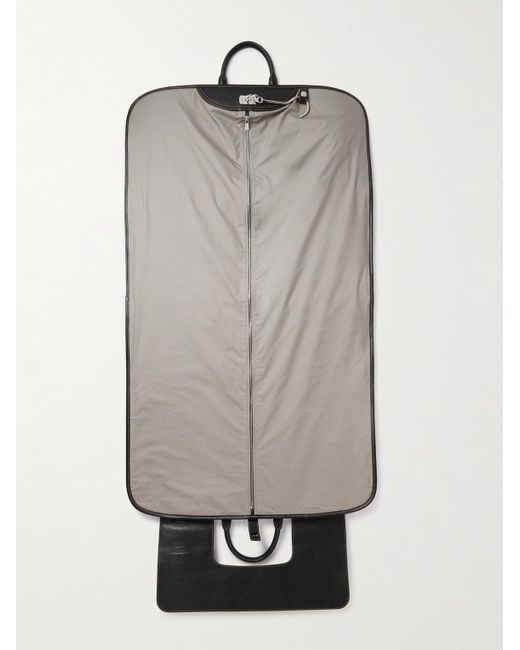 Brunello Cucinelli Black Full-grain Leather Garment Bag for men