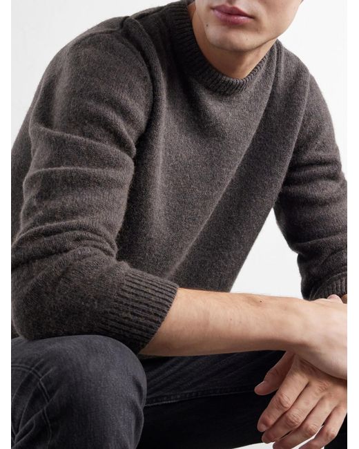 Totême Gray Camel Hair Knit Sweater for men