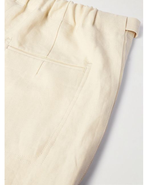 Zegna Natural Calcare Straight-leg Belted Oasi Linen Trousers for men