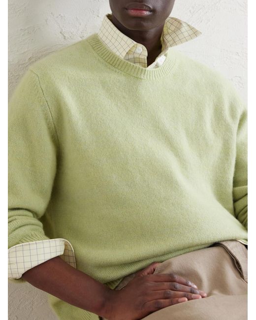 The Elder Statesman Green Nimbus Cashmere And Silk-blend Sweater for men