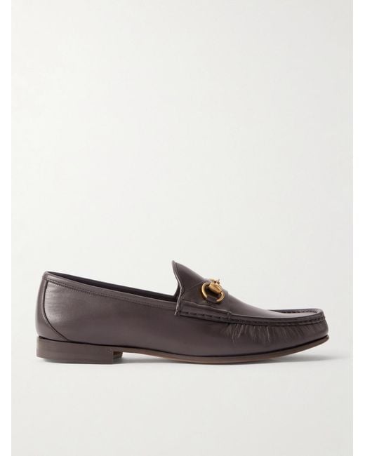 Gucci Brown Horsebit 1953 Embellished Leather Loafers for men