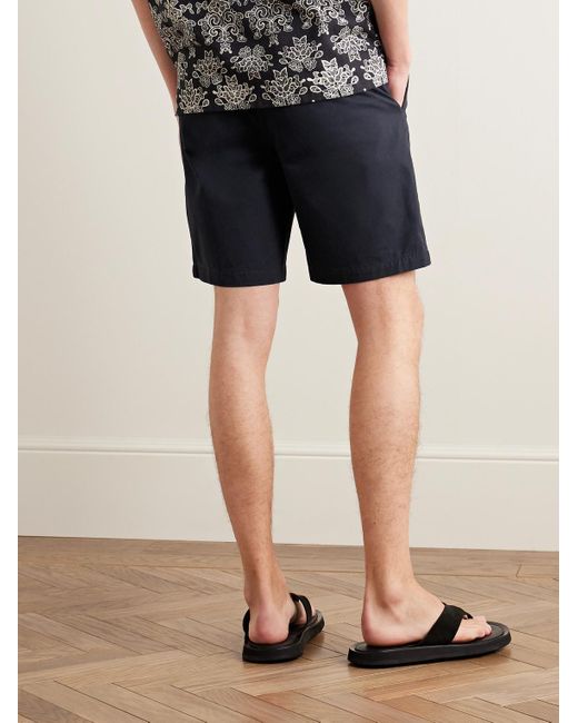 Club Monaco Blue Maddox Straight-leg Cotton-blend Twill Shorts for men