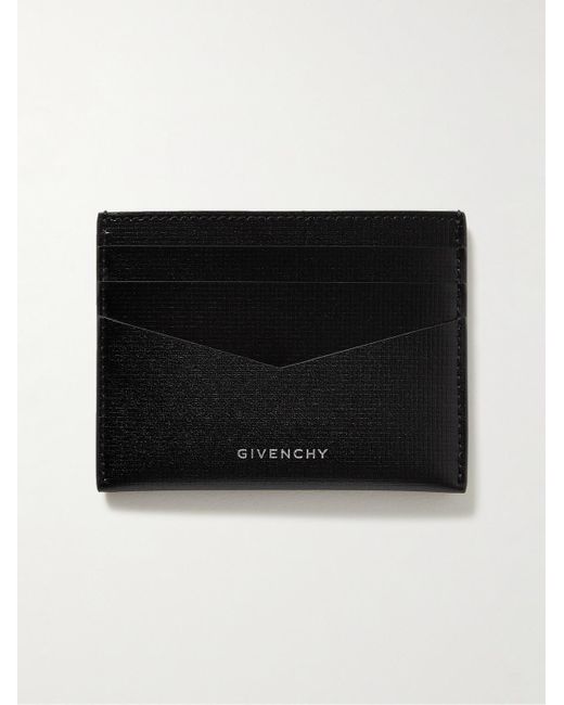 Givenchy Black Logo-print Textured-leather Cardholder for men