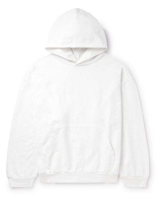 Balenciaga White Logo-print Cotton-jersey Hoodie for men