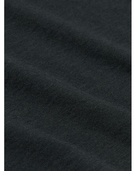 James Perse Black Luxe Lotus Cotton-Jersey Polo Shirt for men