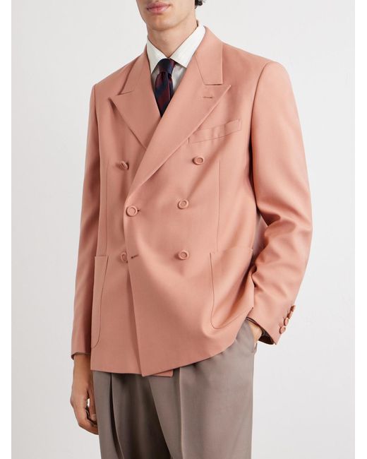 Valentino Garavani Pink Single-Breasted Wool-Nattè Blazer for men