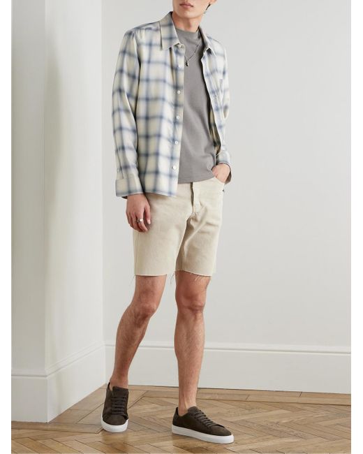 FRAME Gerade geschnittene Shorts aus Baumwoll-Canvas in Distressed-Optik in Natural für Herren