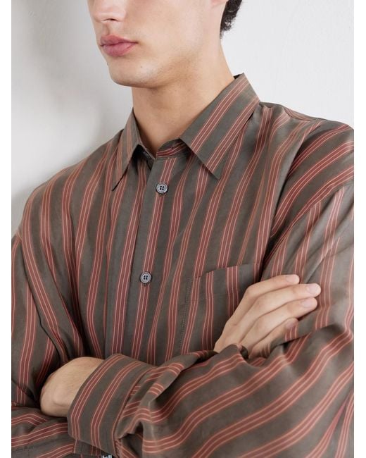 Enfants Riches Deprimes Brown Henri's Everyday Striped Cupro Shirt for men