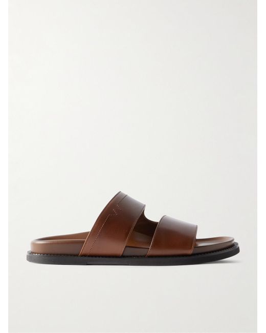 J.M. Weston Brown Leather Sandals for men