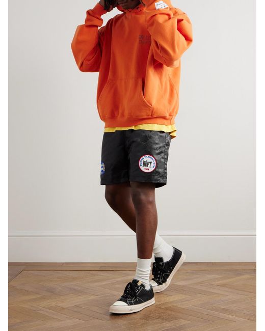 GALLERY DEPT. Black Boxing Straight-Leg Appliquéd Satin-Jacquard Shorts for men