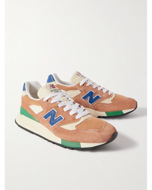 New Balance Orange Mius 998 Leather And Mesh-trimmed Suede Sneakers for men