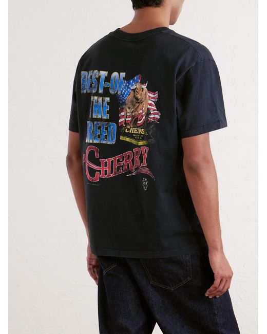 CHERRY LA Black Best Of The Breed Printed Cotton-jersey T-shirt for men