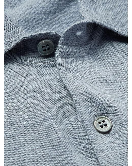 Dunhill Blue Merino Wool Shirt for men