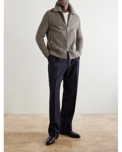Eleventy Gray Knitted Wool Jacket for men