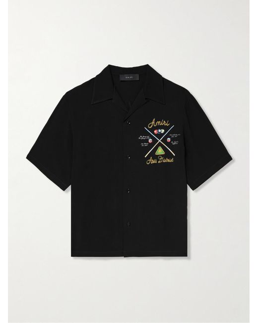 Amiri Black Pool Cue Bowling Shirt for men