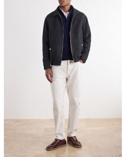 Eleventy Black Wool Bomber Jacket for men