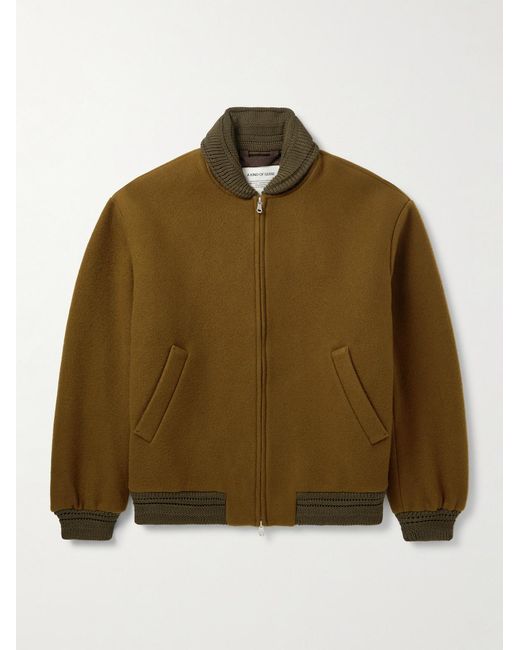 A Kind Of Guise Green Bajar Virgin Wool And Cashmere-blend Bomber Jacket for men
