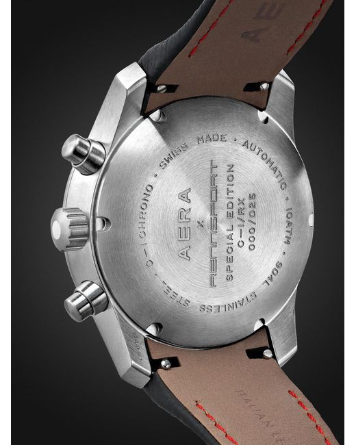 Aera Black C-1 Rennsport Limited Edition Automatic Chronograph Stainless Steel Watch for men