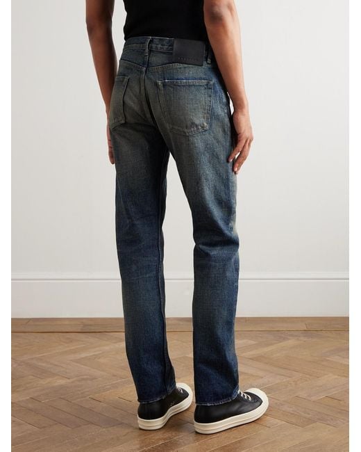 Rick Owens Blue Drkshdw Kurdt Straight-leg Distressed Jeans for men