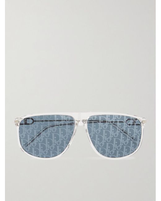 Dior Blue Cd Link S2u D-frame Acetate And Silver-tone Mirrored Sunglasses for men
