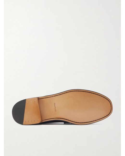 Tom Ford Brown Polished-Leather Loafers for men