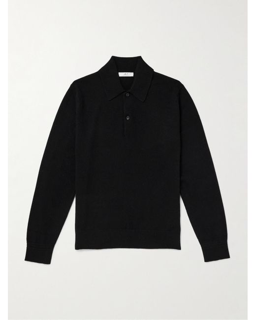 Cliff Cashmere Polo Shirt di Mr P. in Black da Uomo