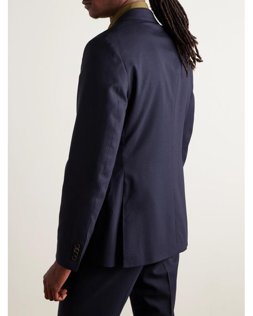Mr P. Blue Slim-Fit Wool Suit Jacket for men