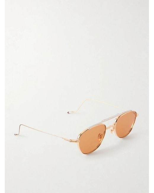 Jacques Marie Mage Natural Flynn Aviator-style Gold-tone Metal Sunglasses for men