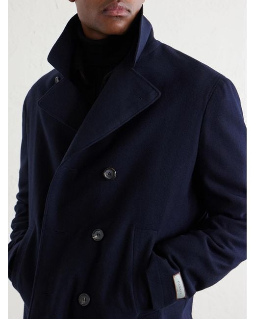 Canali Blue Double-Breasted Wool Jacket for men