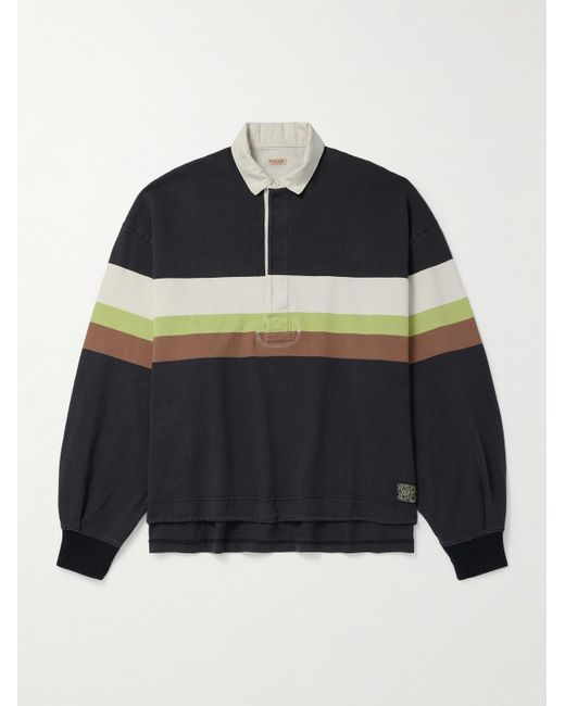 Kapital Blue Striped Cotton-Jersey Rugby Shirt for men
