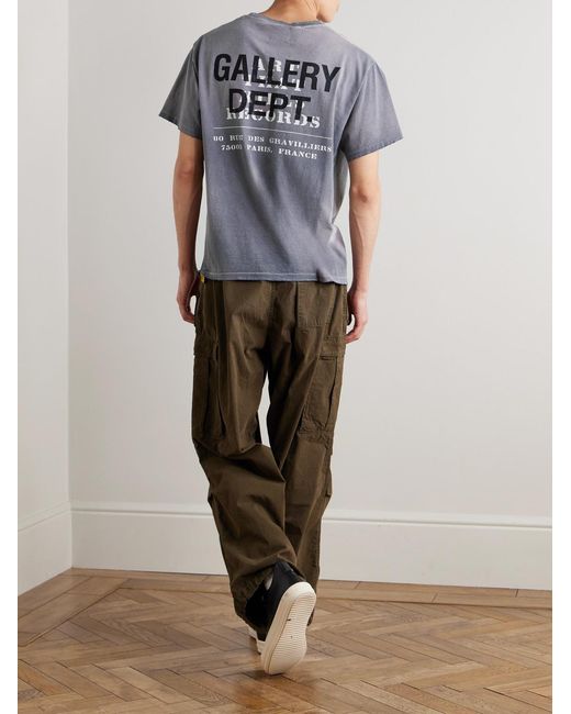 GALLERY DEPT. Gray 40-Year Printed Distressed Cotton-Jersey T-Shirt for men