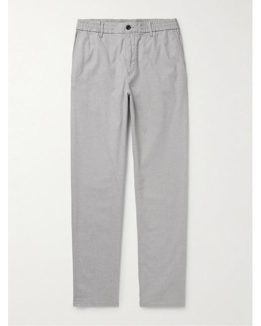 Incotex Gray Slim-fit Straight-leg Birdseye Cotton-blend Trousers for men