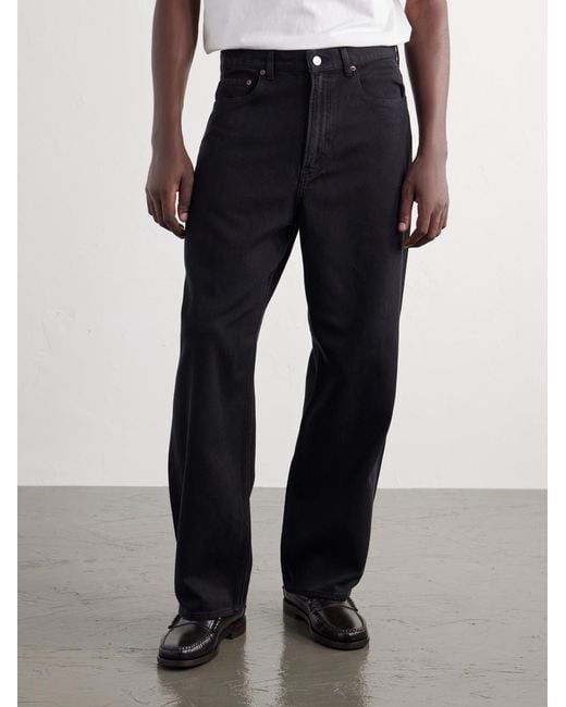 A.PRESSE Black Straight-leg Cotton And Silk-blend Piqué Trousers for men