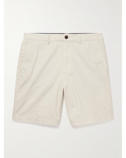 Club Monaco Natural Maddox Straight-leg Cotton-blend Twill Shorts for men