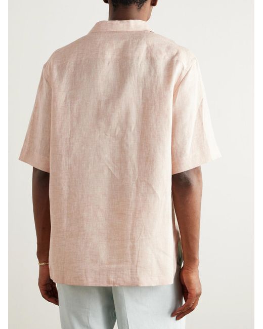 Loro Piana Pink Federico Camp-collar Linen Shirt for men