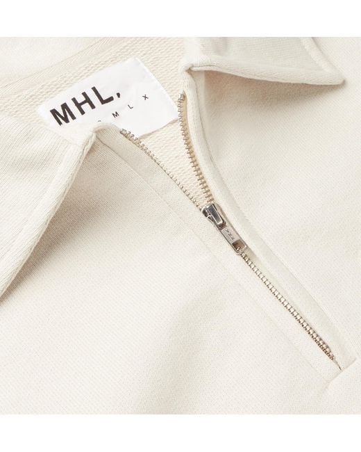 Margaret Howell Mhl Loopback Cotton-jersey Half-zip