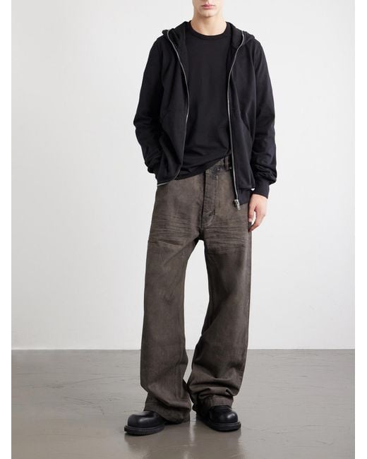 Rick Owens Blue Gimp Cotton-Jersey Zip-Up Hoodie for men