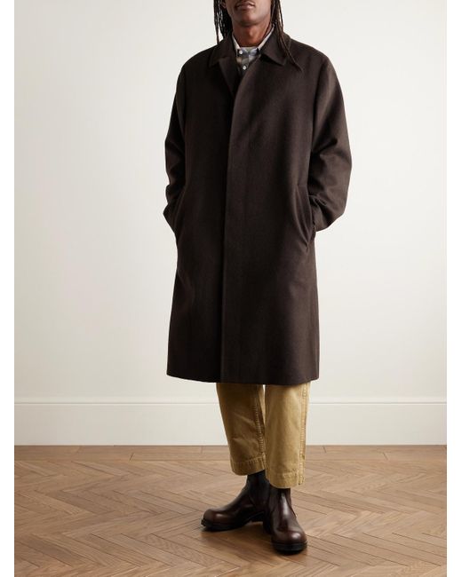 Auralee Black Camel Hair Coat for men