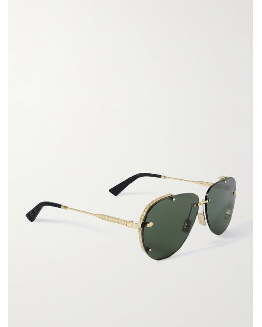 Dior Green Neodior A1U Aviator-Style-Tone Sunglasses for men