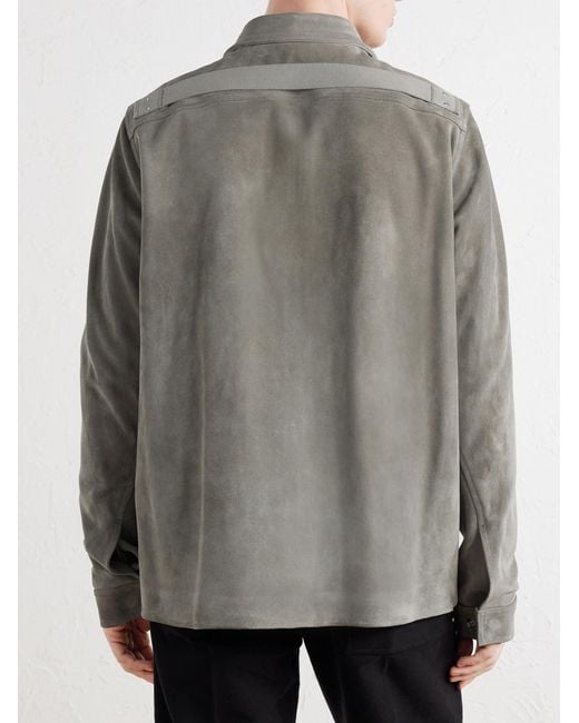 Rick Owens Gray Brad Suede Jacket for men