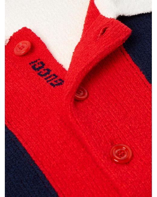 Gucci Polohemd aus Frottee aus einer Baumwollmischung in Red für Herren