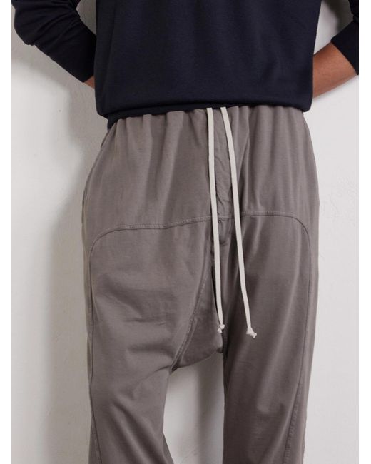 Rick Owens Gray Prisoner Tapered Cotton-jersey Sweatpants for men