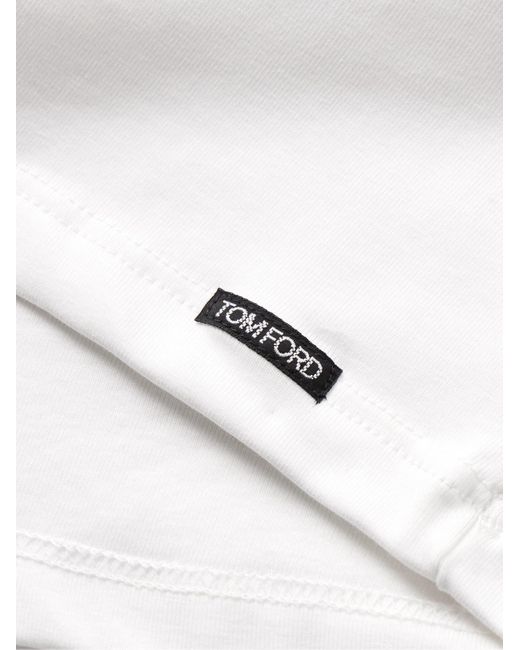 Tom Ford White Stretch-Cotton Jersey Henley Pyjama T-Shirt for men