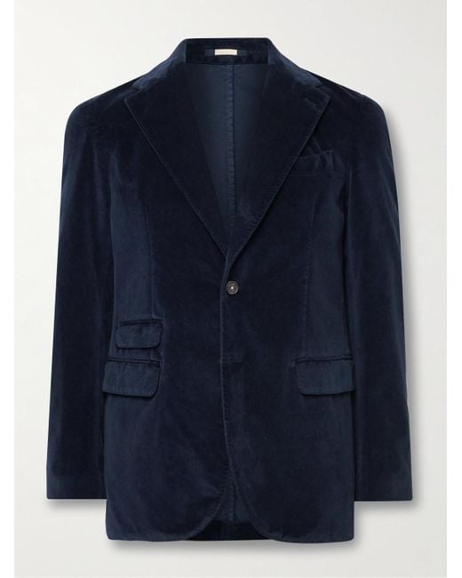 Massimo Alba Blue Sloop Cotton-velvet Suit Jacket for men