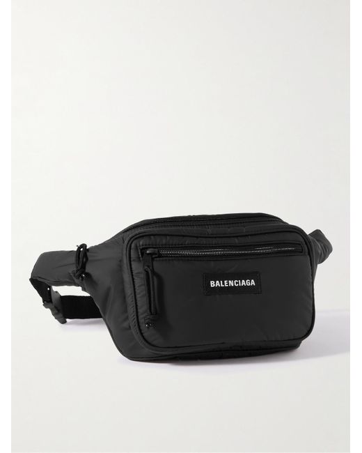 Balenciaga Black Explorer Logo-appliquéd Nylon Belt Bag for men