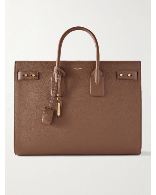 Saint Laurent Brown Sac De Jour Large Full-Grain Leather Tote Bag for men