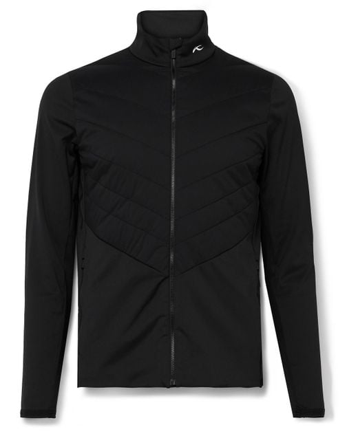 Kjus Black Release Quilted Shell And Stretch-jersey Golf Jacket for men