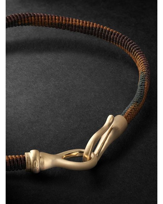 Ole Lynggaard Copenhagen Black Life, Malachite And Cord Bracelet for men