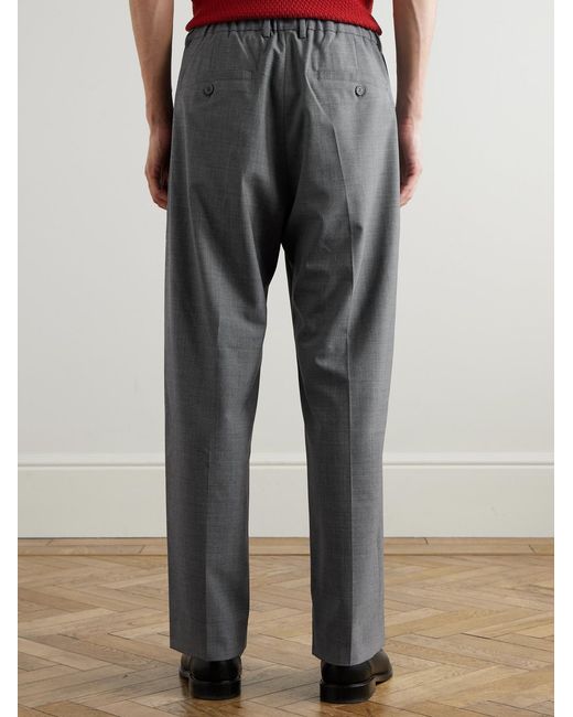 NN07 Gray Kay 10037 Wide-Leg Pleated Woven Trousers for men