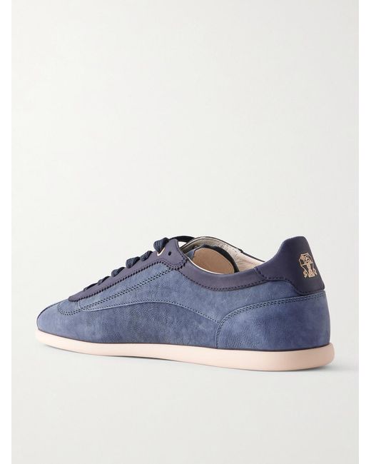 Brunello Cucinelli Blue Leather Sneakers for men
